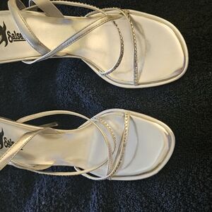 Gold High Heel Strappy Shoes